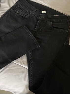 True Religion Men's Black Slim Straight Jeans